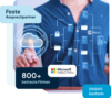 Person berührt eine digitale Cloud Visualisierung, die Cloud Migration und sichere Datenübertragung mit Datei, Dokument, Schloss und Schlüssel Symbolen darstellt