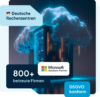 Server mit Visualisierung einer leuchtenden Cloud darüber als Symbol für Cloud Computing und digitale Infrastruktur