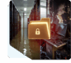 Visualisierung eines Sicherheits Backups vor einem überfluteten Serverraum und abgebranntem IT Arbeitsplatz