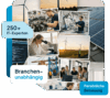 Bildcollage aus sechs Fotos zeigt verschiedene Branchen mit Maschinenbau, Robotik, Forschung, Energie, Logistik und IT Zusammenarbeit