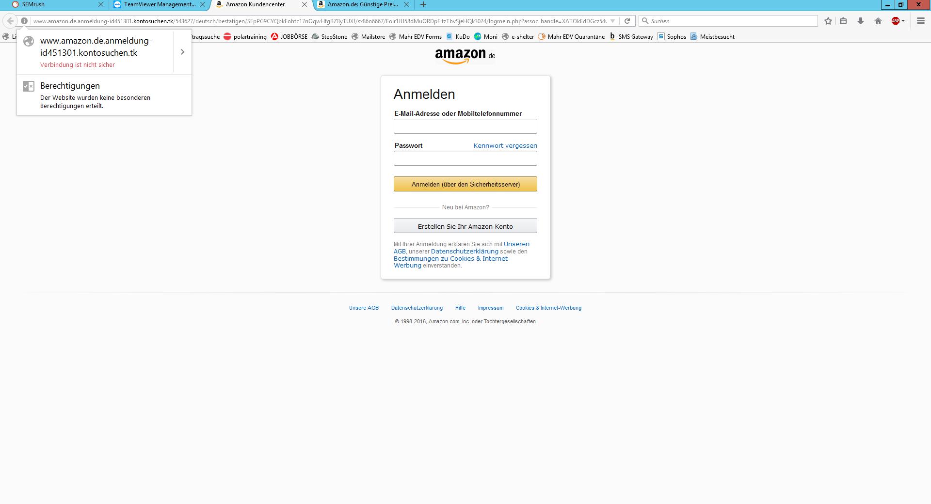 Gefälschte Amazon Emails
