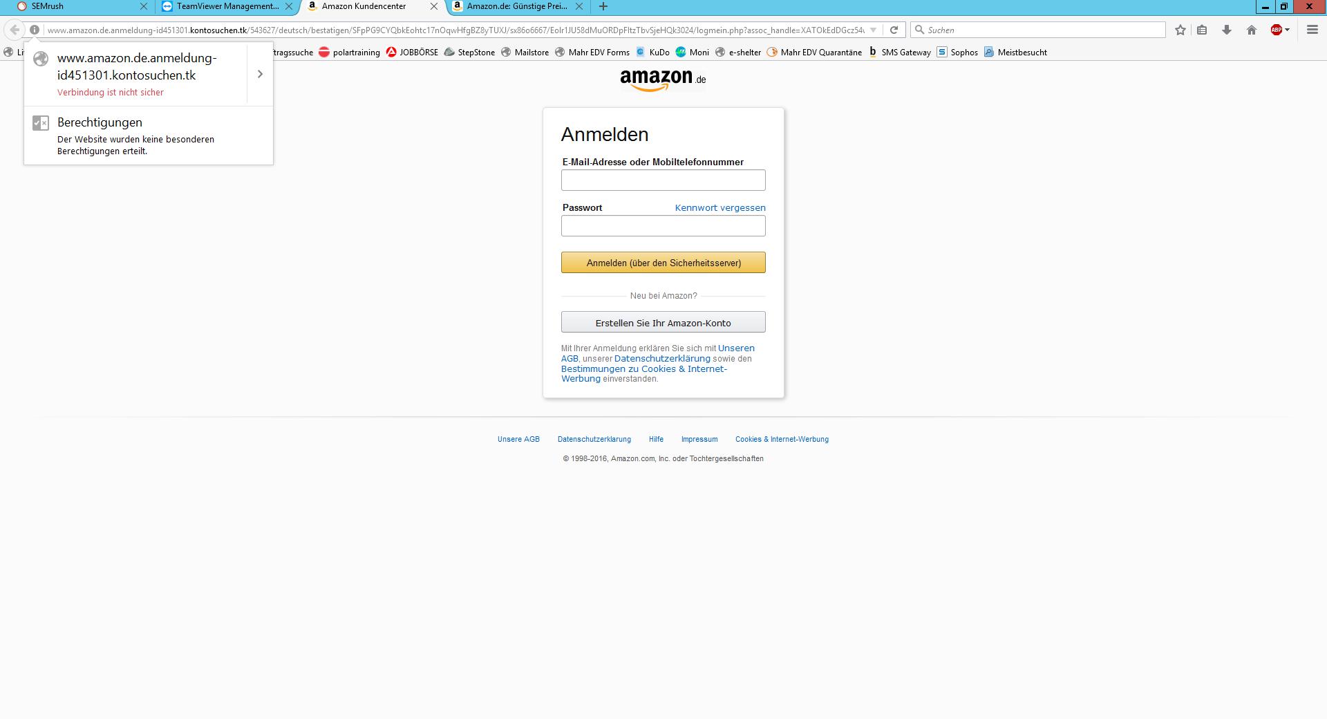 Gefälschte Amazon Emails