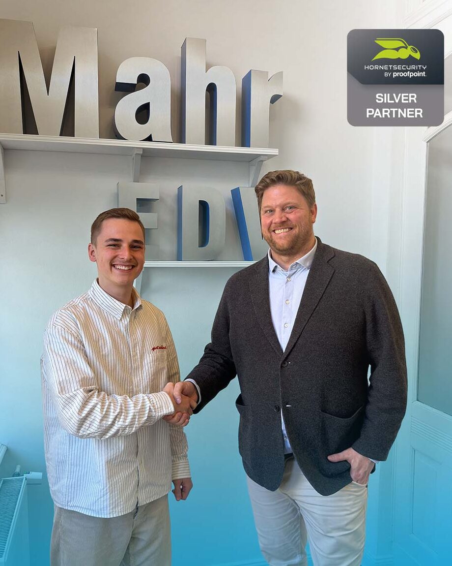 Torben Hansen und Tim Heigl von Hornetsecurity & Mahr EDV